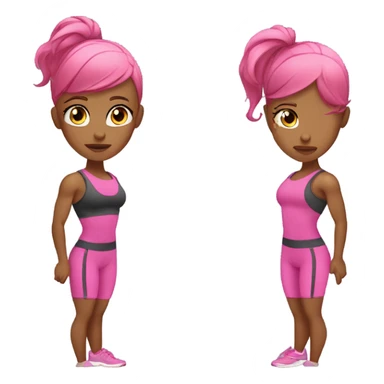 fit girl with pink hair weight lifting  sticker
