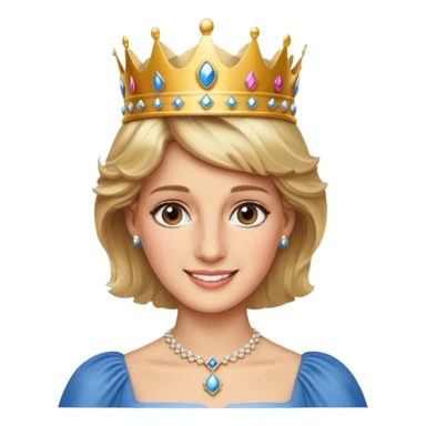 content face, Princess Diana with crown sticker