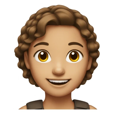 smiling girl portrait with brown hair sticker