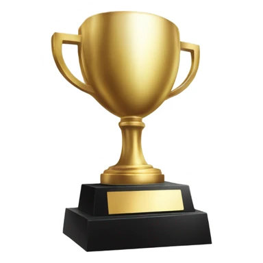 A championship trophy with 'Champion' written on it sticker