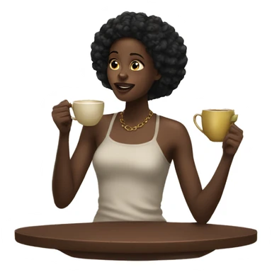 Black girl gossip over tea sticker