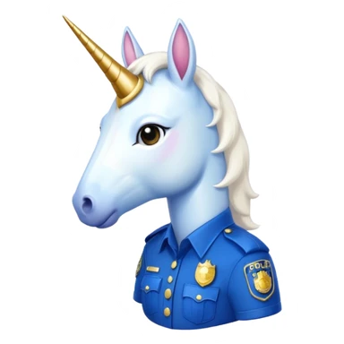 unicorn wearing a police uniform sticker