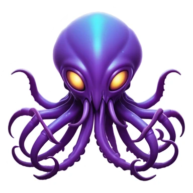 Clash of Clans aesthetic: Cinematic fierce Zerg Alien Emoji, rendered in a 3D vector-style similar to standard emojis with minimal shading and bold, simplified shapes. A compact, isometric, otherworldly creature with insectoid, organic details and subtle, eerie tentacles, softly glowing with a sinister alien charm. Simplified yet unmistakably iconic, highly detailed and consistent, glowing with a soft, spectral radiance and high shine. Stylized with a touch of bio-engineered mischief and a soft glowing outline, capturing the essence of a fearsome extraterrestrial menace with a playful twist! sticker