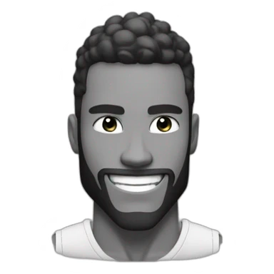 Giga Chad smiling black and white musculation meme a little from profile and with short hairs sticker