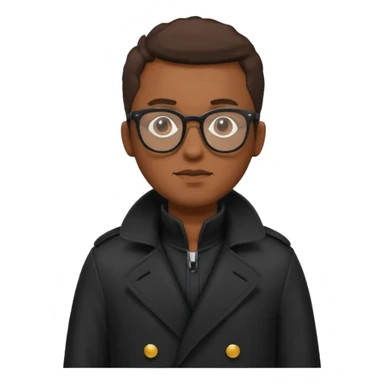 black man in black trenchcoat and glasses sticker