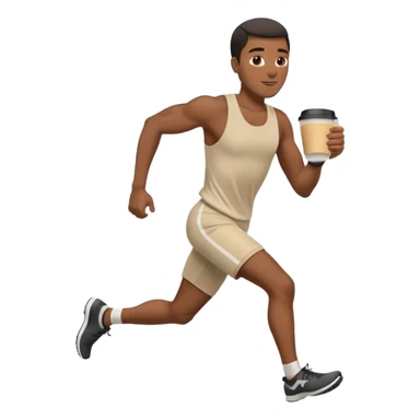 Morning Coffee Runner black man  sticker