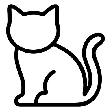 cat icon, minimal lines, clear silhouette sticker