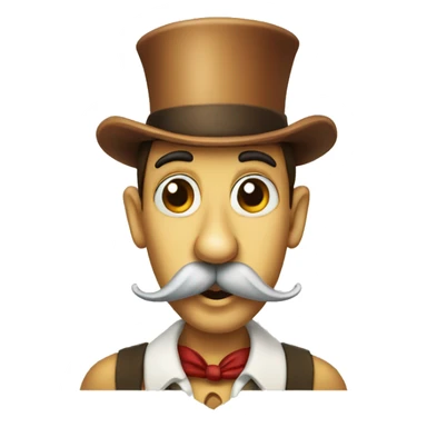 Pinocchio with a long nose and mustache sticker