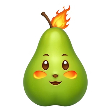 grüne birne in flame sticker