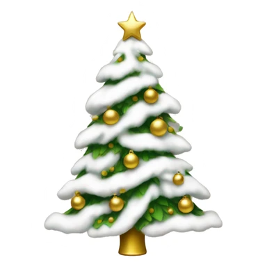 Christmas tree with white and gold decorations sticker