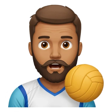 Bearded man hit in face with volleyball  sticker