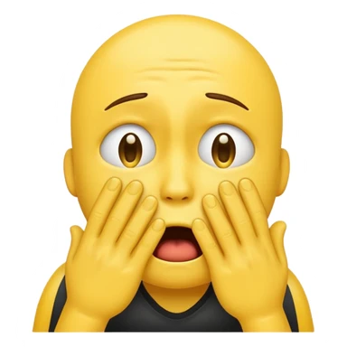 A shocked emoji cryying with his hand sticker