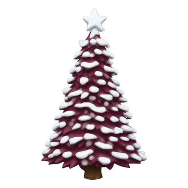 Snowy burgundy Christmas tree sticker