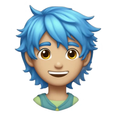 blushing blue haired catboy sticker