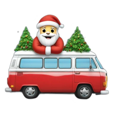 Santa Clause sit on a Campervan  sticker