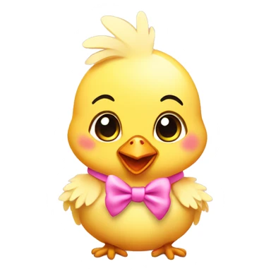 Baby chicken with pink bow sticker