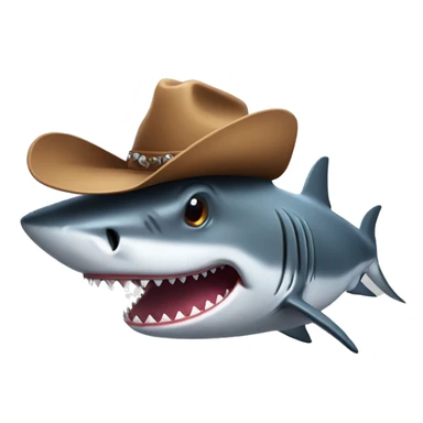 Shark with a cowboy hat sticker