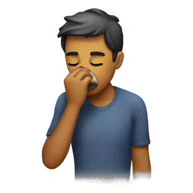 Person smelling a fart sticker