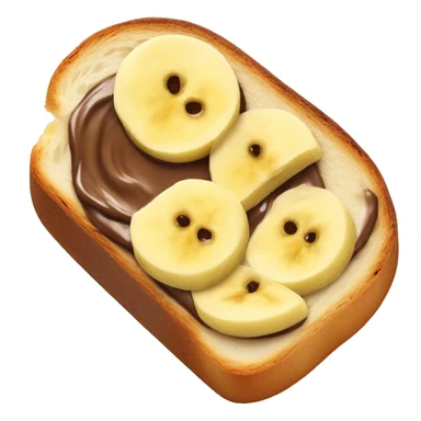 Toasted bread with Nutella and banana slices on it sticker