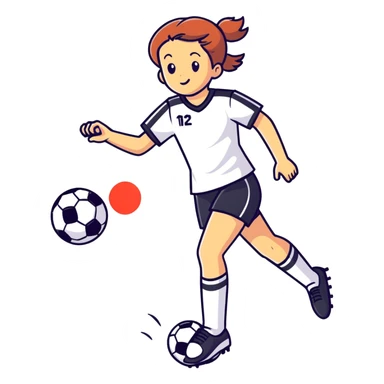 Girl scoring a goal in soccer  sticker