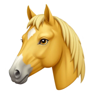 A mature yellow horse with its face facing us. sticker