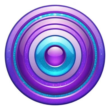 Glitter purple and cian inner circle sticker