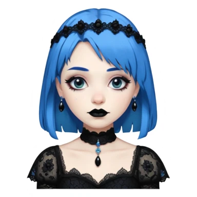 blue haired old goth princess sticker