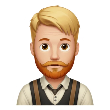 German man with blonde hair and a red beard that’s not long. Put him in a liter hose in. sticker