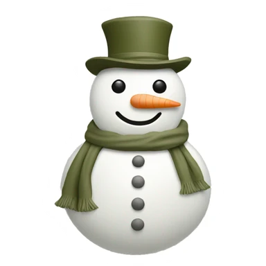 Khaki green and white asthetic snowman sticker