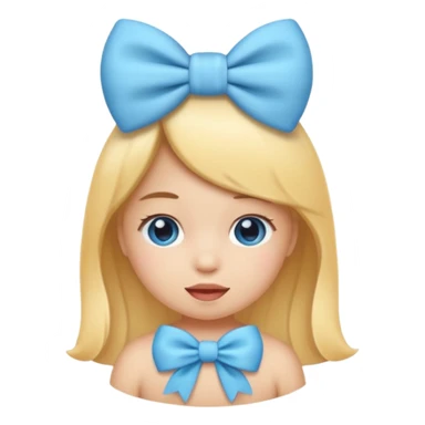 Mache einen coquette emoji ne babyblaue schleife ohne Gesicht  sticker