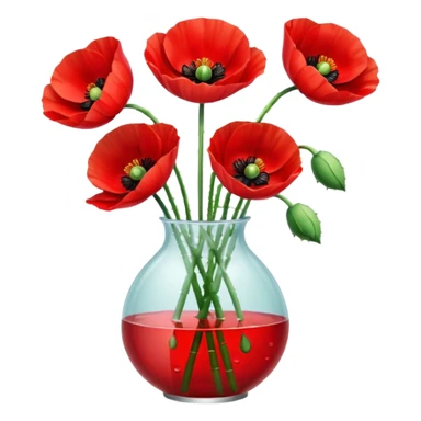poppy flowers in a vase sticker