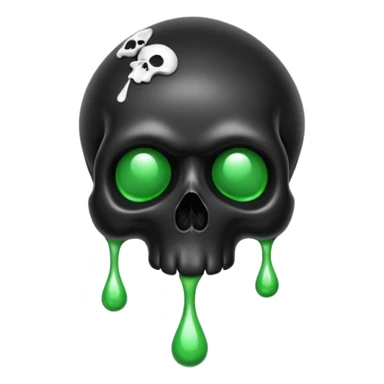Black Clubs drippy slimey effect with skulls inside sticker