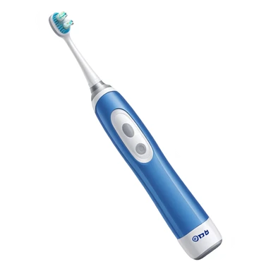 Oral-B electric toothbrush blue and white sticker