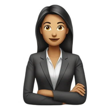 Woman HR-manager Disinterestedly looks away to the right sticker