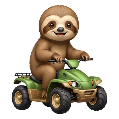 sloth riding a four wheeler sticker