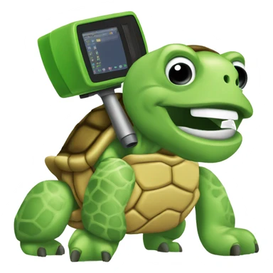 Tortuga con una computadora  sticker