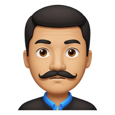 withh a chinese mustache sticker