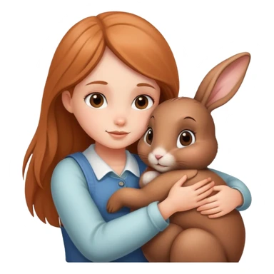 Chanterelle hugs a brown bunny sticker