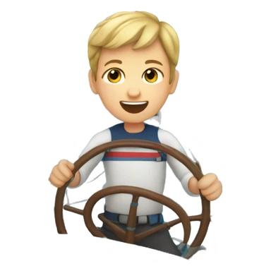 little boy sailing in an optimist sailing boat sticker