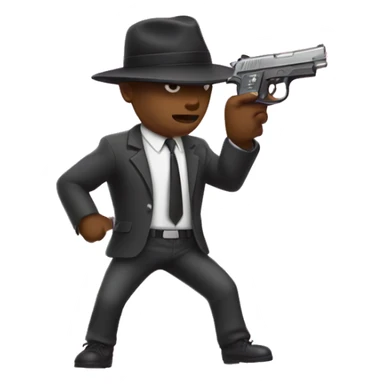 Gangster with cash raining down and a pink gun sticker