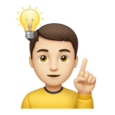 This emoji 🧐 without the monocle, a lightbulb above its head, and this ☝🏼 next to it sticker