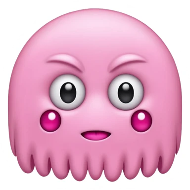 Pink Pacman ghost character with big girl eyelashes sticker