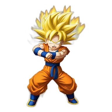 Son goku super saiyan 3 preparing kamehameha sticker