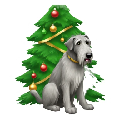  Irish wolfhound dog and christmas tree sticker