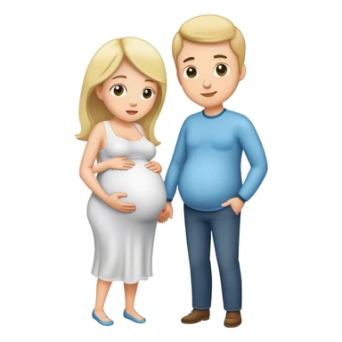 White husband and pregnant wife sticker