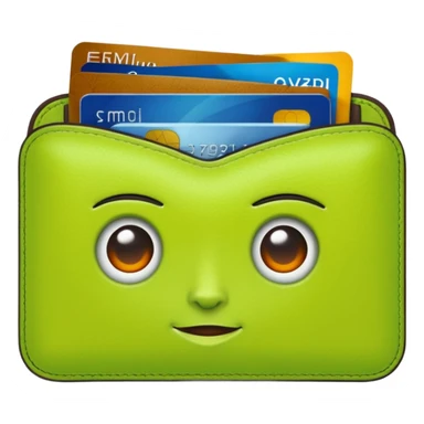 Girl’s lime green Wallet with Drivers License and Credit Card inside sticker