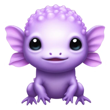 purple Cute little baby Axolotl  sticker