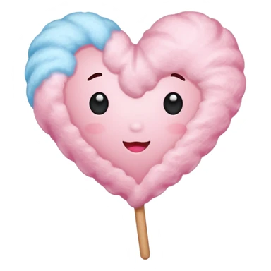 Cotton Candy, Heart-Shaped Cotton Candy – soft pink heart form with sparkle  sticker