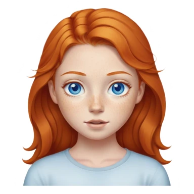 Ginger girl with blue eyes and freckles sticker