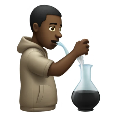 black man inhaling smoke from a beaker sticker